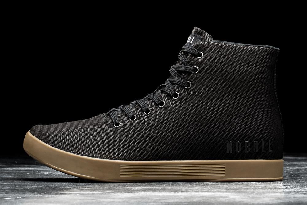 NOBULL High-Top Gum Canvas Uzun Spor Ayakkabı Bayan - Siyah - Turkiye (KLT-617059)